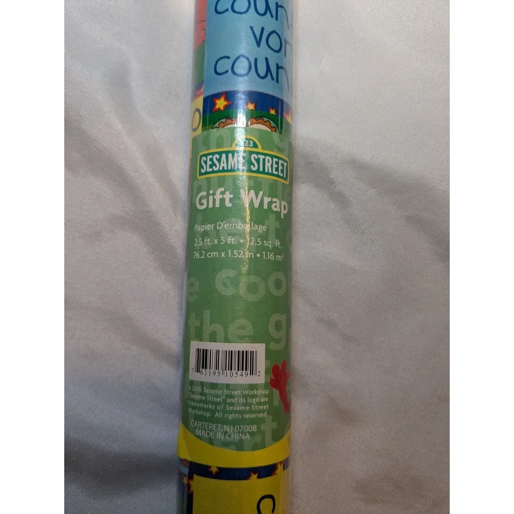 Vintage 2005 Sesame Street Gift Wrap/Wrapping Paper 2.5 FtBy 5 Ft‎ (12.5 Sq Ft)